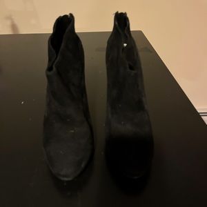 Suede black stiletto booties